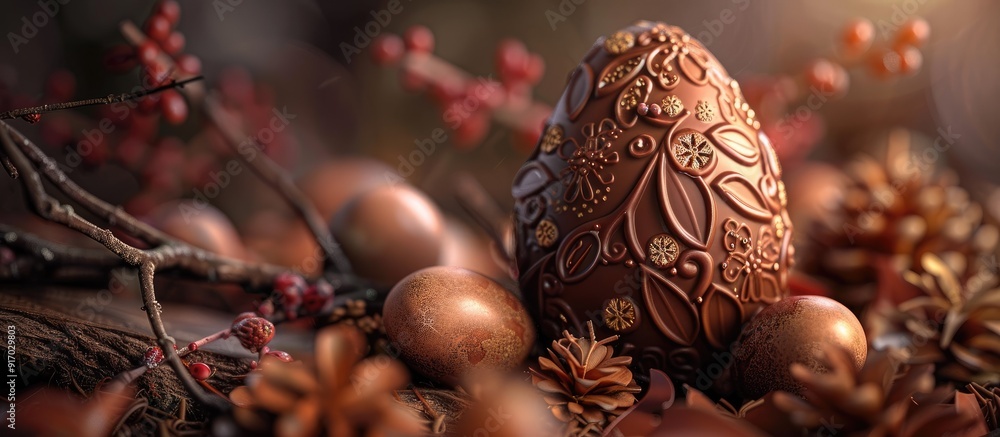 Aufkleber tempting chocolate easter egg with a festive touch perfect for the spring season and adorned with in
