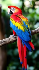 Colorful Parrot Tree Branch