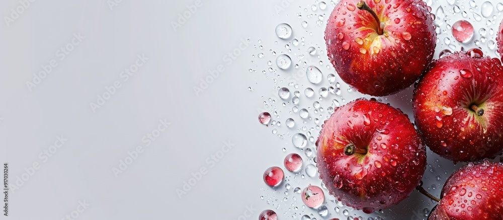 Aufkleber Close up image of apples on a white background enhancing display with copy space image