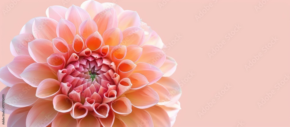 Poster blooming with vibrant color the dahlia named ryecroft jill features a light orange spherical bloom d