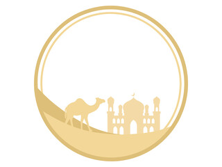 Mosque Ramadan Camel Background Illustration