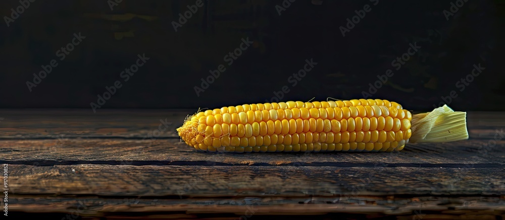 Poster Image of cooked corn on the cob known as Cholam or Maize with copy space