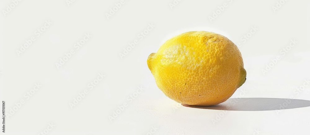 Aufkleber isolated lemon on white backdrop with copy space image available