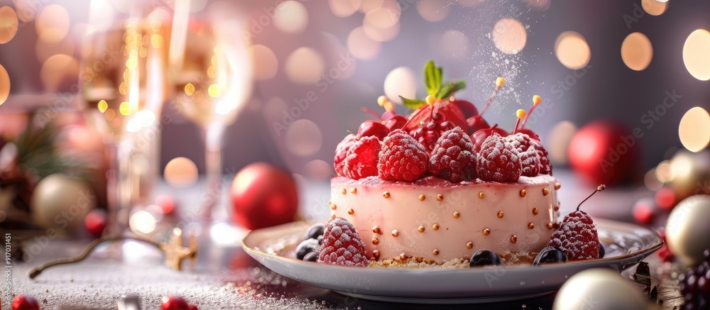 Poster celebrate the start of a new year with a delectable dessert in a festive setting add some sweetness 
