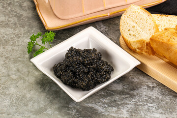 Luxury delicous strugeon black caviar