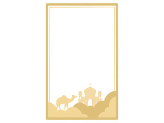 Islamic Mosque Camel Frame Background