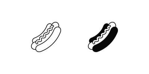 hot dog set icon with white background vector stock illustration