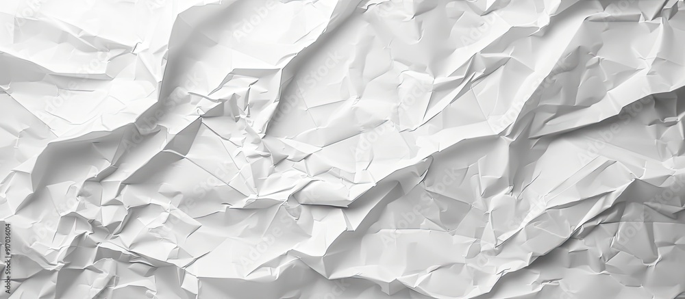 Poster crumpled white paper texture or background with copy space image