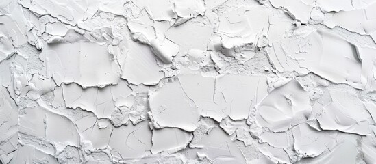 Obraz premium White rough concrete stone wall background with paint texture ideal as a backdrop for interior design banners or wallpapers and featuring copy space image