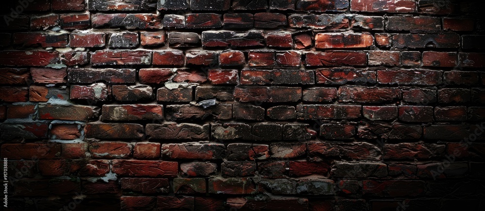 Poster ideal brick wall as background for cover page with ample copy space image