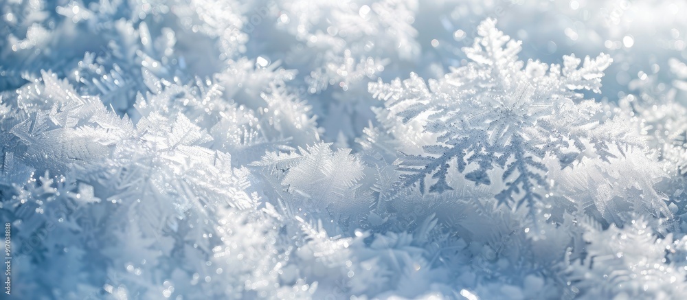 Poster Assortment of snow textures showcasing various winter scenes with pristine snow and intricate patterns Ideal for winter themed designs with a copy space image