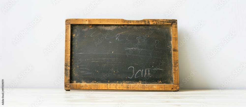 Poster Copy space image of a tiny blackboard against a white backdrop