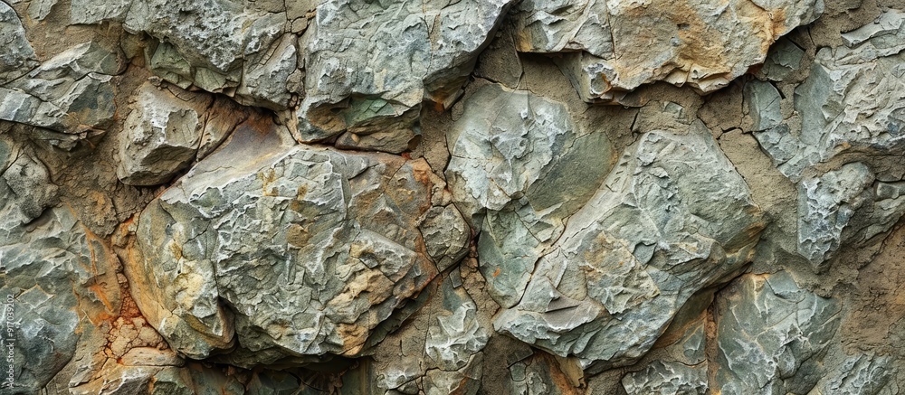 Poster close up photo displaying a textured rock surface ideal as a natural background for designs offering