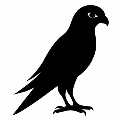 Kestrel isolated on white background, Kestrel vector illustration, bird on a branch vector art, Kestrel silhouette, bird vector icon, Kestrel on a branch line art, eps
