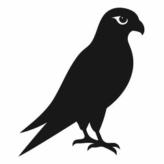 Kestrel isolated on white background, Kestrel vector illustration, bird on a branch vector art, Kestrel silhouette, bird vector icon, Kestrel on a branch line art, eps
