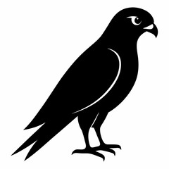 Kestrel isolated on white background, Kestrel vector illustration, bird on a branch vector art, Kestrel silhouette, bird vector icon, Kestrel on a branch line art, eps
