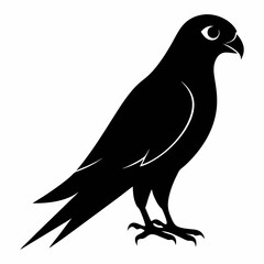 Kestrel isolated on white background, Kestrel vector illustration, bird on a branch vector art, Kestrel silhouette, bird vector icon, Kestrel on a branch line art, eps
