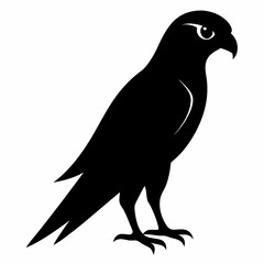 Kestrel isolated on white background, Kestrel vector illustration, bird on a branch vector art, Kestrel silhouette, bird vector icon, Kestrel on a branch line art, eps
