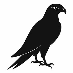 Kestrel isolated on white background, Kestrel vector illustration, bird on a branch vector art, Kestrel silhouette, bird vector icon, Kestrel on a branch line art, eps
