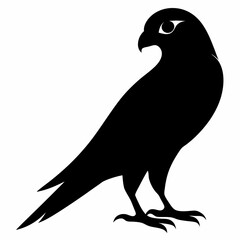 Kestrel isolated on white background, Kestrel vector illustration, bird on a branch vector art, Kestrel silhouette, bird vector icon, Kestrel on a branch line art, eps
