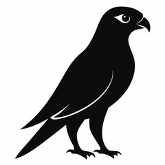 Kestrel isolated on white background, Kestrel vector illustration, bird on a branch vector art, Kestrel silhouette, bird vector icon, Kestrel on a branch line art, eps
