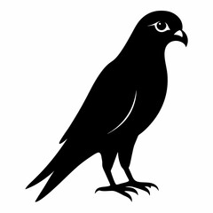 Kestrel isolated on white background, Kestrel vector illustration, bird on a branch vector art, Kestrel silhouette, bird vector icon, Kestrel on a branch line art, eps
