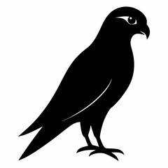 Kestrel isolated on white background, Kestrel vector illustration, bird on a branch vector art, Kestrel silhouette, bird vector icon, Kestrel on a branch line art, eps
