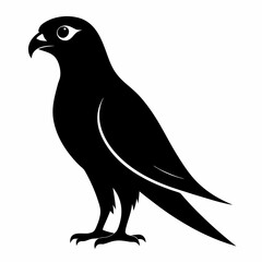 Kestrel isolated on white background, Kestrel vector illustration, bird on a branch vector art, Kestrel silhouette, bird vector icon, Kestrel on a branch line art, eps
