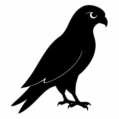 Kestrel isolated on white background, Kestrel vector illustration, bird on a branch vector art, Kestrel silhouette, bird vector icon, Kestrel on a branch line art, eps
