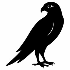 Kestrel isolated on white background, Kestrel vector illustration, bird on a branch vector art, Kestrel silhouette, bird vector icon, Kestrel on a branch line art, eps
