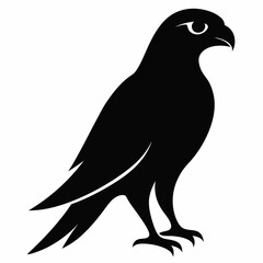 Kestrel isolated on white background, Kestrel vector illustration, bird on a branch vector art, Kestrel silhouette, bird vector icon, Kestrel on a branch line art, eps
