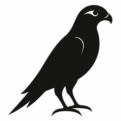 Kestrel isolated on white background, Kestrel vector illustration, bird on a branch vector art, Kestrel silhouette, bird vector icon, Kestrel on a branch line art, eps
