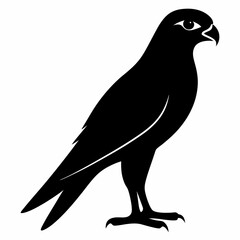 Kestrel isolated on white background, Kestrel vector illustration, bird on a branch vector art, Kestrel silhouette, bird vector icon, Kestrel on a branch line art, eps
