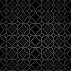 Fototapeta premium Elegant black geometric pattern showcasing interlocking circles.