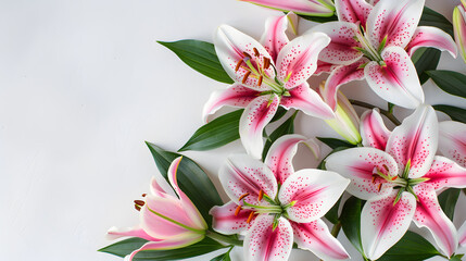 Lily bouquet on background illustration