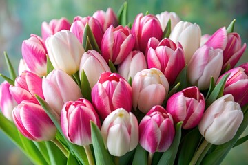 Obraz premium pink and white tulips