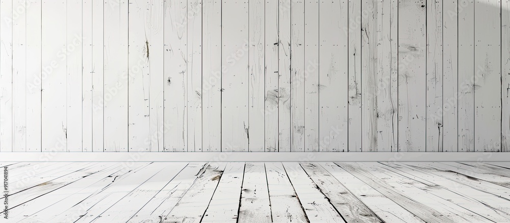 Poster White painted pine boards create a copyspace image against a white backdrop