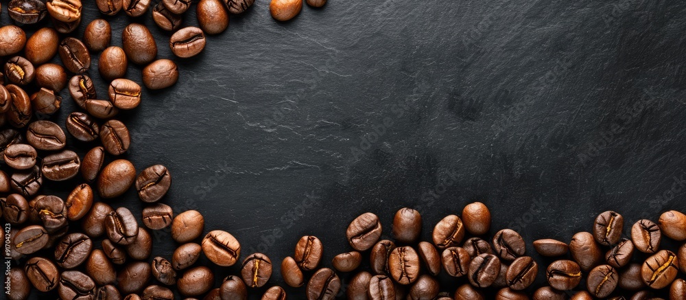 Poster copy space image with a background of coffee beans