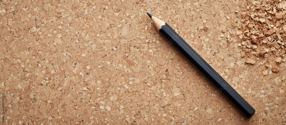 Poster writing a post on a corkboard background with copy space image