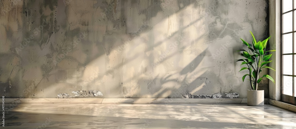 Aufkleber a vintage style concrete wall by a window with areas for creative projects featuring a suitable back