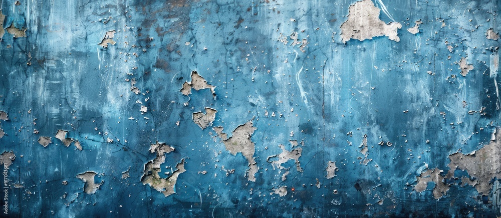 Leinwandbilder abstract background with a grunge blue wall creates a unique setting with copy space image