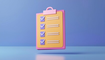 A colorful checklist with checkmarks, perfect for organization, planning, or productivity themes in digital projects.