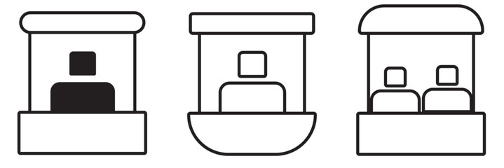 seller booth icon set