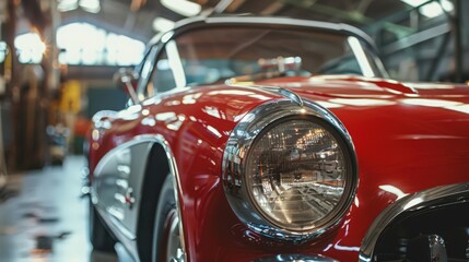 A close-up of a vintage car restoration project, highlighting the appeal and craftsmanship involved in classic vehicle maintenance