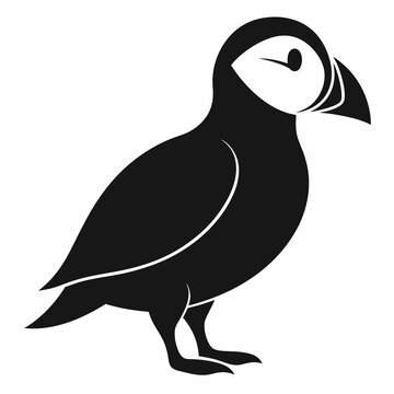 recommend clip art: Puffin isolated on white background, Puffin vector illustration, bird on a branch vector art, Puffin silhouette, bird vector icon, Puffin on a branch line art, eps
