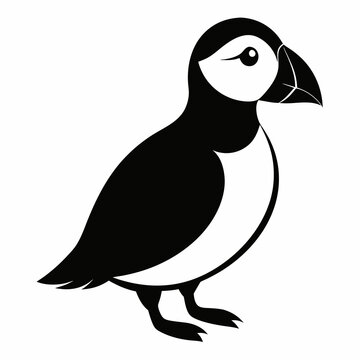 recommend clip art: Puffin isolated on white background, Puffin vector illustration, bird on a branch vector art, Puffin silhouette, bird vector icon, Puffin on a branch line art, eps
