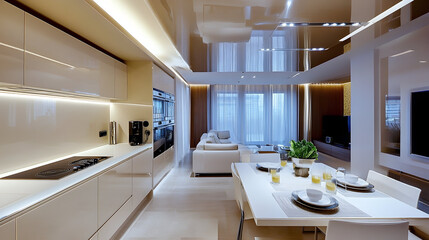 Stylish modern kitchen studio with modern 