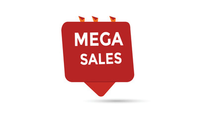 Mega sales button web banner templates. Vector Illustration 