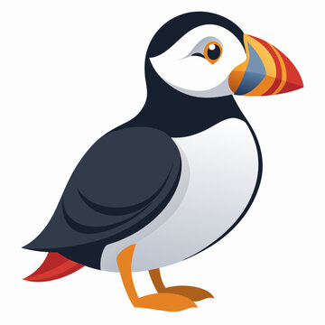 recommend clip art: Puffin isolated on white background, Puffin vector illustration, bird on a branch vector art, Puffin silhouette, bird vector icon, Puffin on a branch line art, eps