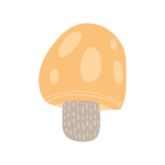 Pale yellow mushroom with delicate detailing, ideal for nature-inspired content, botanical designs, or autumn-themed decor emphasizing forest and fungi illustrations.